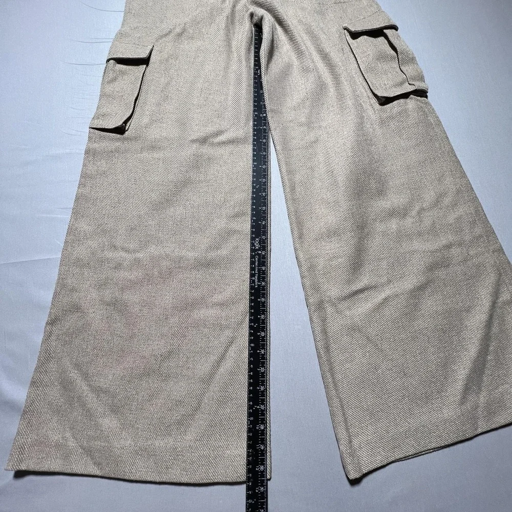 Torn By Ronny Kobo Pants Womens Bernee Wide Leg Cargo Pockets‎ Linen Blend